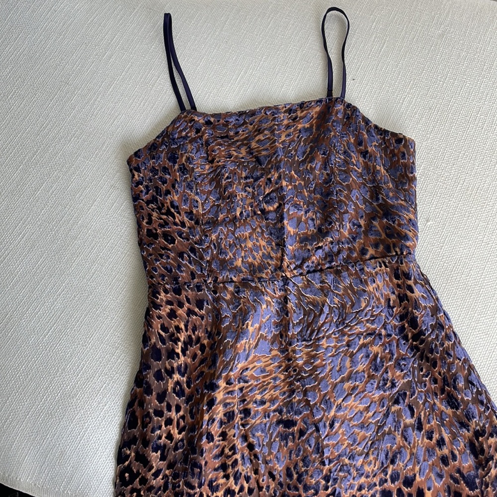 Lady in Love Tan Leopard Print Velvet Mini Dress